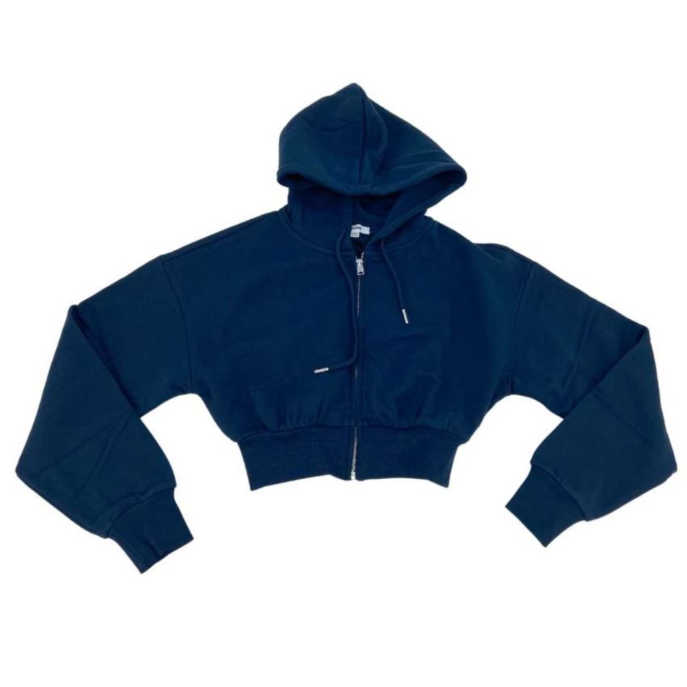 Garage | Women's Cropped Zippy Hoodie | Blue | Size XS